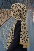LÜKS MEDİNE İPEĞİ LEOPAR DESENLİ HARDAL RENKLİ 75X195 KIRIŞMAZ ŞAL MOSS KREP DİKİŞ TİPİ İTALYAN DİKİŞLİ thumbnail 1