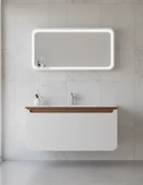 Pion 120 Cm Lavabo Dolabı Beyaz Cappucino ve Led Ayna thumbnail 2