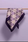 D52 Kadın Geometric Desenli Bandana 50x50 Mor DG0240-22 thumbnail 5