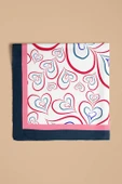 H18 Kadın Kırmızı Kalp Desenli 50x50 Bandana HYL DG0824-22 thumbnail 5