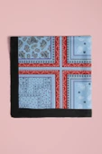 D66 Kadın Mavi Kare Desenli 50x50 Bandana HYL DG01218-22 thumbnail 5