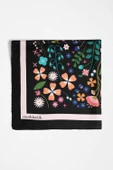 Kadın Siyah Pembe Çiçek Desenli 50x50 Bandana HYL DG01696-22 thumbnail 5