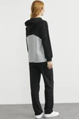 Oversize Kapüşonlu Eşofman Takım - Siyah thumbnail 6