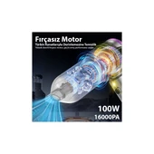 Ezere 16000PA Güçlü Dijital Göstergeli Vakumlu Kablosuz Üflemeli Mini Araç Süpürgesi thumbnail 5