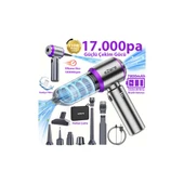 Ezere 17000PA Güçlü Portatif Tasinabilir Vakumlu Kablosuz Üflemeli Mini Araç İçi El Süpürgesi thumbnail 1