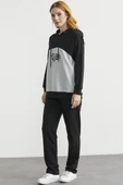Oversize Kapüşonlu Eşofman Takım - Siyah thumbnail 5