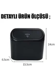 Mini Oto Çöp Kovası Abs Plastik Siyah thumbnail 1