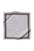 % 57 İPEK % 43 VİSKON Twill İpek Mermer Desenli Gümüş Renkli 90x90 Eşarp Dikim Şekli : El Dikişi thumbnail 2