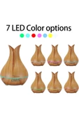 Masaüstü Hava nemlendirici Ahşap Görünümlü 7 LED Renk Ultrasonik Aromaterapi Hava Temizleyici 550mL thumbnail 4