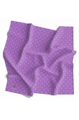 %100 Twill İpek Monogram Desenli Lila Renkli 90x90 Eşarp Dikim Şekli : El Dikişi thumbnail 2