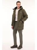 LUMBERJACK ML ADLERS LONG COAT HAKİ KALIN CASUAL KAPŞONLU UZUN KABAN MONT thumbnail 5