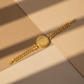 Altın Kaplama İmitasyon Çiçek Desenli Yarım Altınlı Bileklik BLK-1199 thumbnail 4