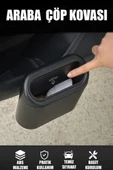 Mini Oto Çöp Kovası Abs Plastik Siyah thumbnail 2