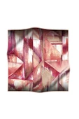 %100 Twill İpek Efektli ve Geometrik Desenli Somon - Pudra Renkli 90x90 Eşarp Dikim Şekli : El Dikişi thumbnail 2