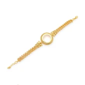 Altın Kaplama İmitasyon Çiçek Desenli  Yarım Çerçeveli Bileklik  BLK-1198 thumbnail 1