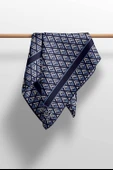 % 57 İPEK % 43 VİSKON Twill İpek Geometrik Desenli Lacivert - İndigo Renkli 90x90 Eşarp Dikim Şekli : El Dikişi thumbnail 5