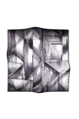 %100 Twill İpek Efektli ve Geometrik Desenli Siyah - Beyaz Renkli 90x90 Eşarp Dikim Şekli : El Dikişi thumbnail 2