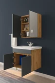 Tokyo Seramik Lavabolu Modern Aynalı Banyo Dolabı MDF thumbnail 4