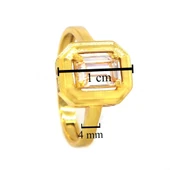 Altın Kaplama Zirkon Taşlı Baget Yüzük YZK-454 thumbnail 4