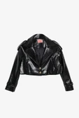 Setu Oversize Crop Deri Kadın Ceket thumbnail 2