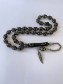 Tesbih TSBH0131BC 925 Ayar Gümüş Püsküllü Gümüş İşlemeli Beyzi Kesim Usta El İşçilikli Erzurum Oltu Tesbih thumbnail 1