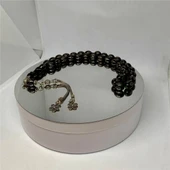 Tesbih TSBH0277AD Gümüş Püsküllü Gümüş İşlemeli Beyzi Kesim Ateş Kehribar Tesbih thumbnail 1