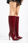 Bordo Kırışık Rugan Günlük Bayan Çizme thumbnail 1