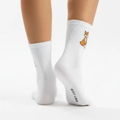 Gost Liria -5’li Beyaz Figürlü   Ribanalı Tenis Ünisex Çorap thumbnail 4