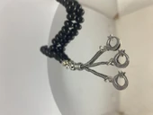 Tesbih TSBH0100BC 925 Ayar Gümüş Püsküllü Sade Basık Küre Kesim Usta El İşçilikli Erzurum Oltu Tesbih thumbnail 3