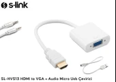 S-link SL-HVS13 HDMI to VGA + Audio Micro Usb Çevirici thumbnail 1