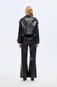 Setu Oversize Crop Deri Kadın Ceket thumbnail 5