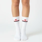 Gost Liria -5’li Beyaz Figürlü   Ribanalı Tenis Ünisex Çorap thumbnail 2