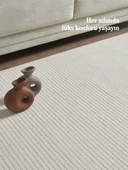 Modern Tasarımlı Salon  Mutfak  Koridor halısı  Düz Saçaklı Krem Renkli thumbnail 2