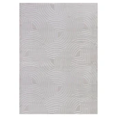 Kabartmalı Halı Dalga desenli İskandinav Bohem tarzı yumuşak Halı Gümüş Krem thumbnail 5