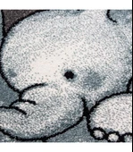 Fil ve Yıldız Desenli Çocuk halısı  Gri-Mavi-Beyaz thumbnail 5