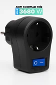 Tekli Topraklı Akım Korumalı Priz Işıklı Anahtarlı Aşırı Gerilim Korumalı Emniyetli Priz 3860 Watt thumbnail 1
