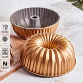 Emsan Griss Hardstone Döküm Kek Kalıbı Gold 24 cm thumbnail 1