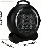 Besreey Fan ve Isıtıcı - Üç Güç Seviyesi Ayarlanabilir Sirkülatör Fan - Sessiz Elektrikli Isıtma Ofis Banyo İçin Devrilme Aşırı Isınma Koruması thumbnail 4