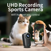 Ozmik Ekranlı 4K Aksiyon Kamerası Ultra Hd Video Kaydı 180 Lens Dönüşü Bataryalı Aksiyon Kamerası thumbnail 5