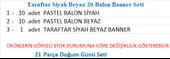 Tarafar Siyah Beyaz 20 Balon Banner Seti thumbnail 2