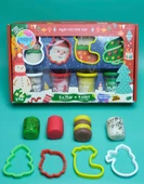 8 li Yeni Yıl Oyun Hamuru Seti - 4 X 75gr thumbnail 1