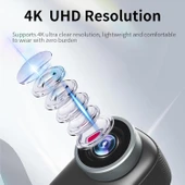 Ozmik Ekranlı 4K Aksiyon Kamerası Ultra Hd Video Kaydı 180 Lens Dönüşü Bataryalı Aksiyon Kamerası thumbnail 4