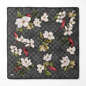 Çiçek Desenli Twill İpek Eşarp-0942 thumbnail 4