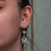 Gümüş Lale Motifli Telkari Kadın Küpe thumbnail 2