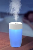 Portatif Taşınabilir Mini Hava nemlendirici Ev Ofis Araç İçi Renkli Işıklı Hava Nemlendirici 350 mL thumbnail 2