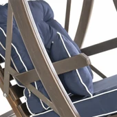 Mobeva Teras Tekli Ladin Ahşap Salıncak Dış Mekan Bahçe, Teras Salıncağı  -Lacivert thumbnail 4