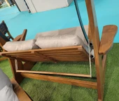 Bahçeme Maçka Ahşap Salıncak - 3 Kişilik Bahçe Salıncağı - Masif Gürgen thumbnail 7