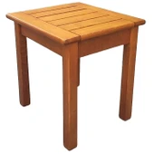 Bahçeme Efes 40x40 Şezlong Tipi Ahşap Sehpa 45cm Yükseklik thumbnail 2