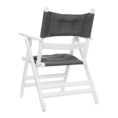 Bahçeme Marmaris Minderli Ahşap Bahçe Balkon Takımı Beyaz: 80X140 Masa + 4 Sandalye Katlanır Set thumbnail 7