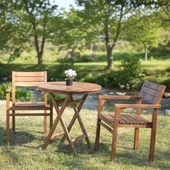 Bahçeme Manavgat Ahşap Bahçe Balkon Seti: 70Lik Masa + 2 Sandalye thumbnail 2